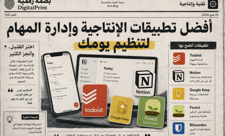 أفضل تطبيقات الإنتاجية وإدارة المهام لتنظيم يومك