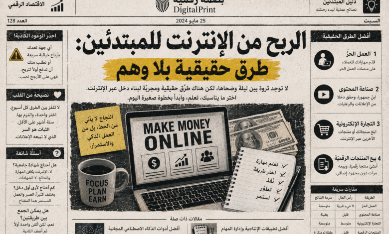 الربح من الإنترنت للمبتدئين: طرق حقيقية بلا وهم